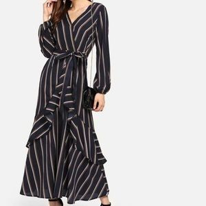 Navy Striped Maxi Dress